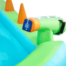 VEVOR Piepūšamā batuta pils ar ūdens slidkalniņu 3,45 × 3,75 × 2,13 m, ar batuta zonu, basketbola grozu, šļakatu baseinu un ūdens riņķa mešanu, paredzēta 3–4 bērniem vecumā no 3 līdz 8 gadiem
