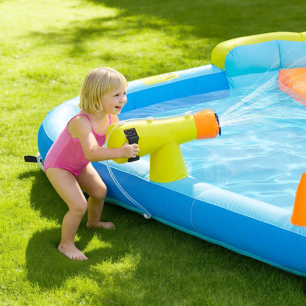 VEVOR Inflatable Castle with Water Slide, Climbing Wall and Pool, 3.53 × 3.99 × 2.35 m, Ages 3–8