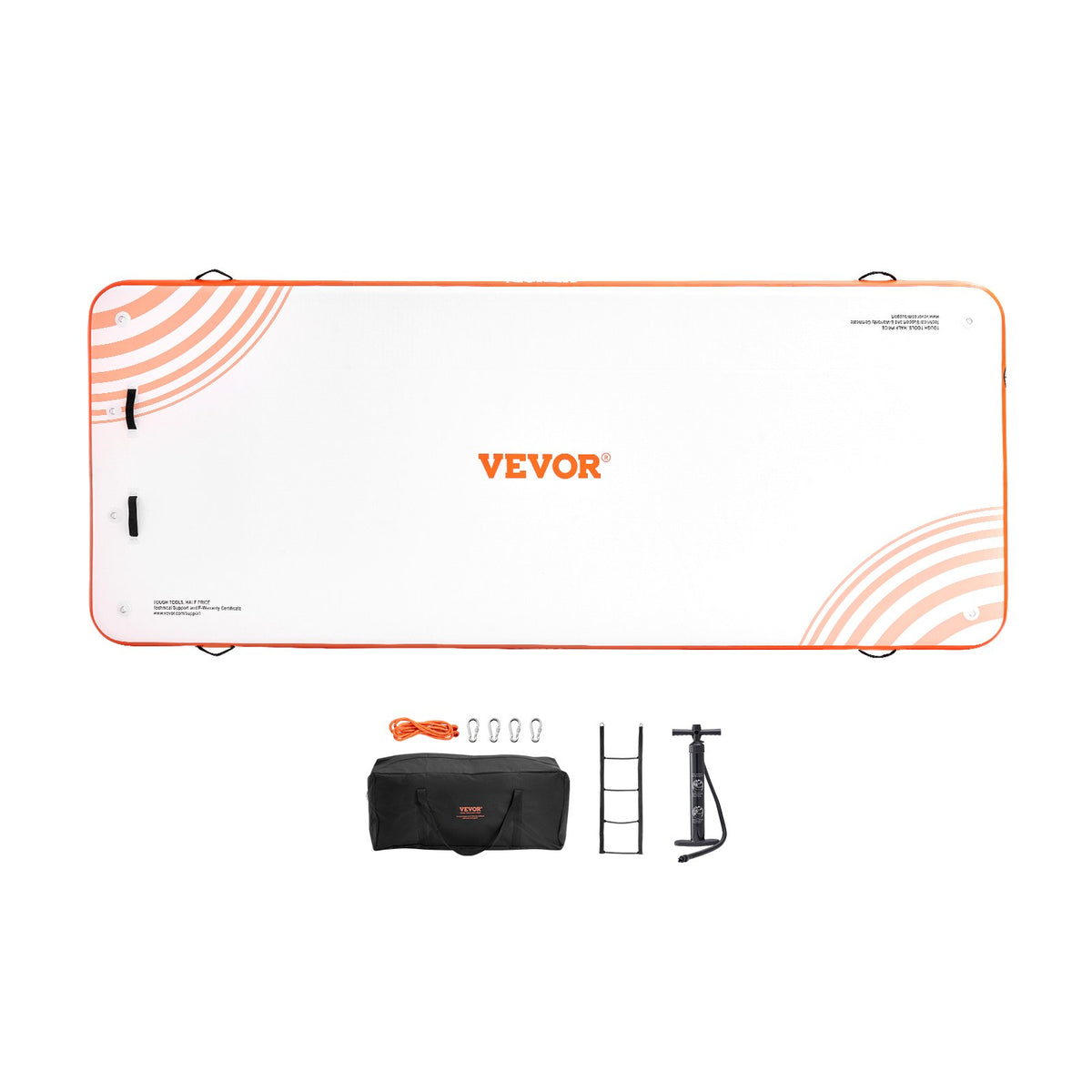 VEVOR piepūšamā peldošā platforma ar kāpnēm, 4,57 × 1,83 m