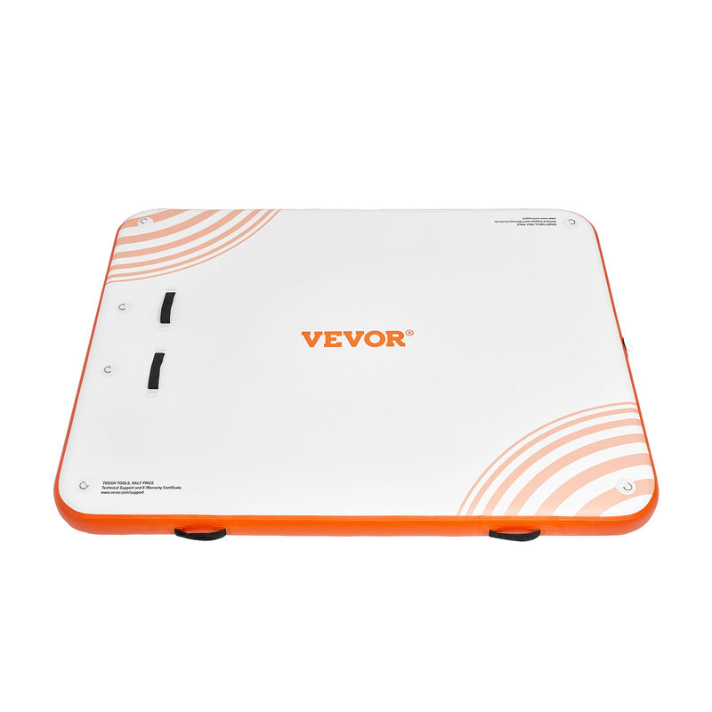VEVOR 1,83 × 1,52 m piepūšama peldoša platforma – neslīdoša ūdens platforma ar pārnēsājamu somu un noņemamām kāpnēm, peldoša sala pludmalei, baseinam un okeānam