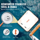 VEVOR 1,83 × 1,52 m piepūšama peldoša platforma - neslīdoša ūdens platforma ar pārnēsājamu somu un noņemamām kāpnēm, peldoša sala pludmalei, baseinam un okeānam