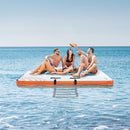 VEVOR 1,83 × 1,52 m piepūšama peldoša platforma - neslīdoša ūdens platforma ar pārnēsājamu somu un noņemamām kāpnēm, peldoša sala pludmalei, baseinam un okeānam