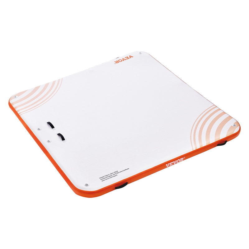 VEVOR piepūšamā peldošā platforma, 2,13 × 2,13 m, neslīdoša ūdensmatrača dokstacija ar pārnēsājamo somu un noņemamām kāpnēm, peldošā sala baseinam, pludmalei un jūrai