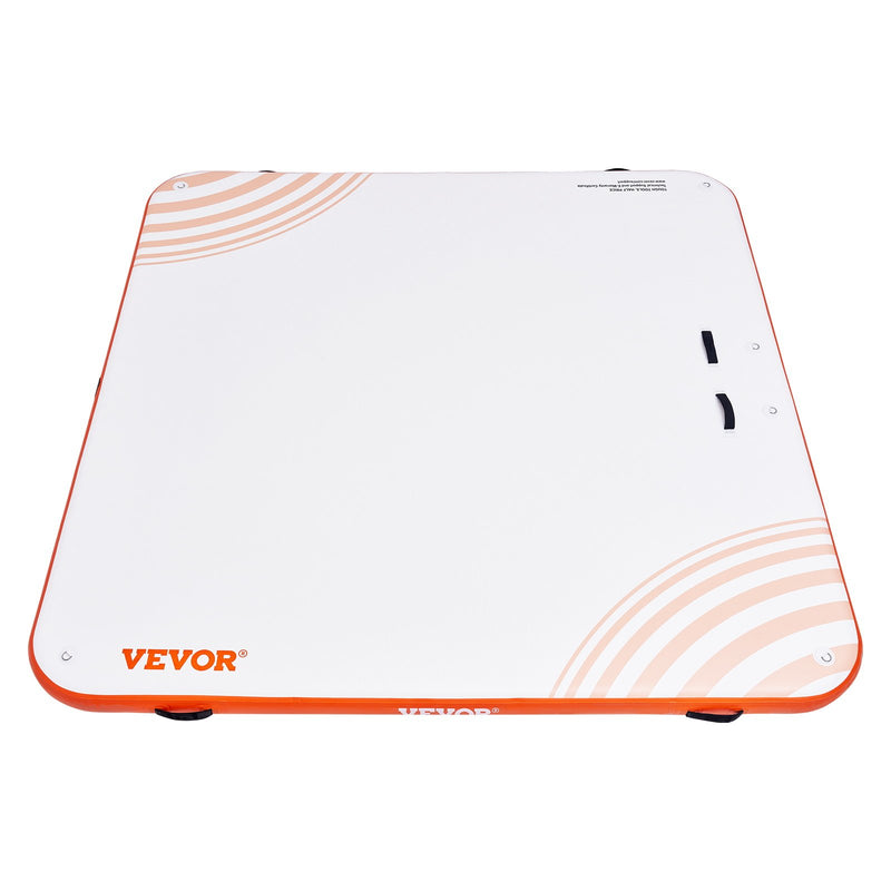 VEVOR piepūšamā peldošā platforma, 2,13 × 2,13 m, neslīdoša ūdensmatrača dokstacija ar pārnēsājamo somu un noņemamām kāpnēm, peldošā sala baseinam, pludmalei un jūrai