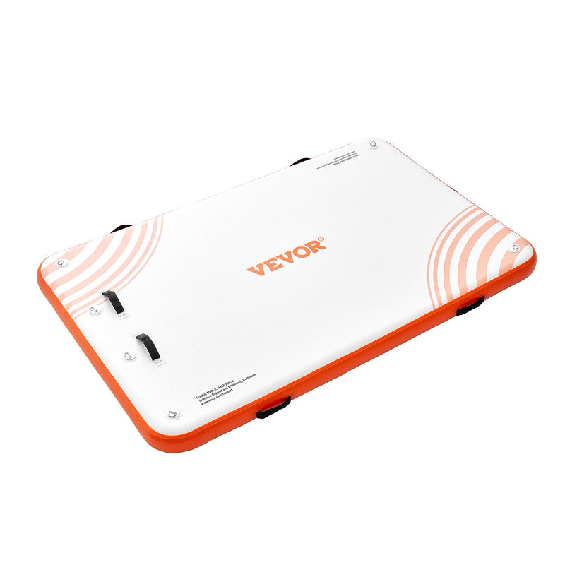 VEVOR piepūšamā peldošā platforma, 2,44 x 1,52 m, ar neslīdošu virsmu, pārnēsājamu somu un noņemamu kāpni — peldoša sala baseinam, pludmalei, okeānam