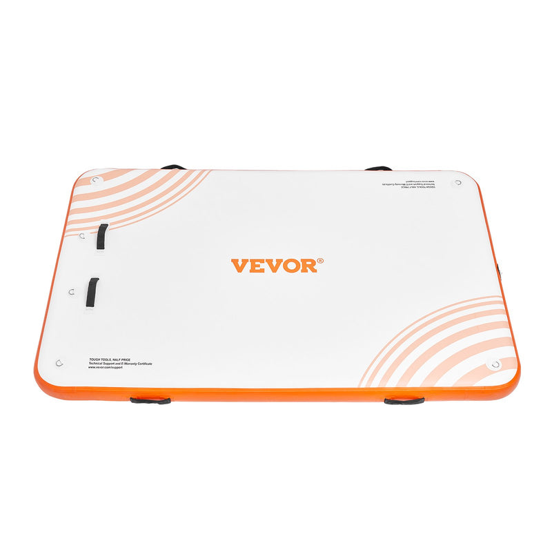 VEVOR piepūšamā peldošā platforma, 2,44 x 1,52 m, ar neslīdošu virsmu, pārnēsājamu somu un noņemamu kāpni — peldoša sala baseinam, pludmalei, okeānam