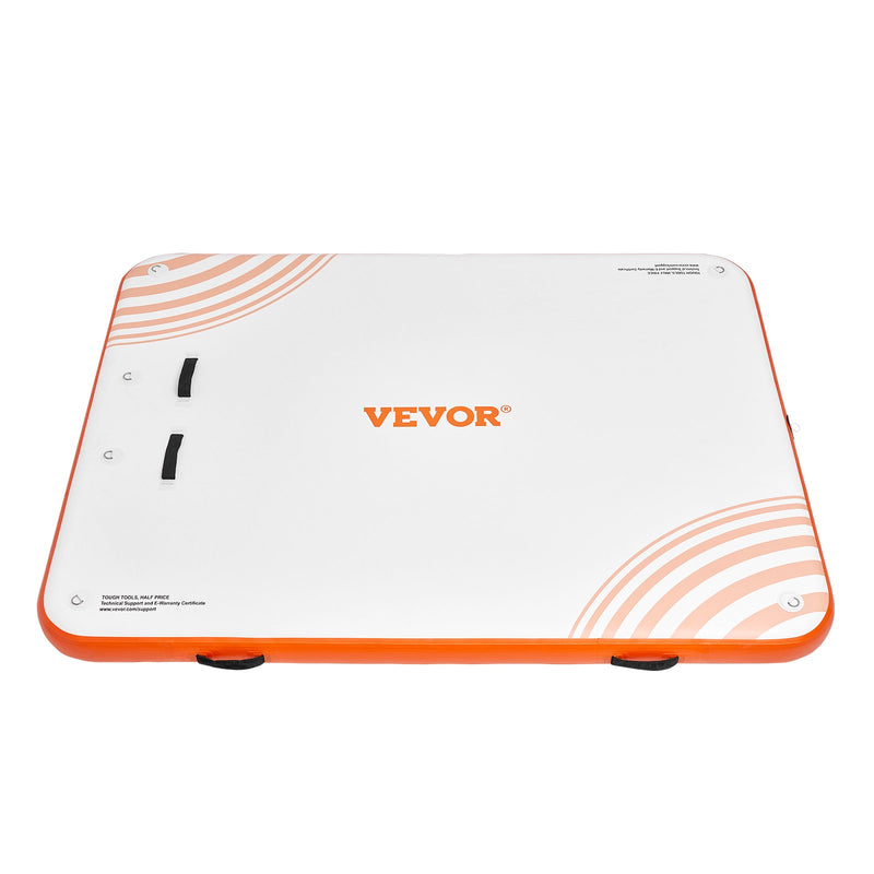 VEVOR 2,44 × 1,83 m piepūšama peldošā platforma - neslīdošs ūdens paklājs ar pārnēsājamo somu un noņemamām kāpnēm, peldoša sala atpūtai baseinā, pludmalē vai okeānā