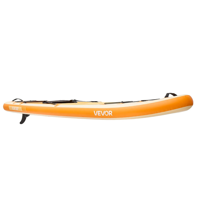 VEVOR piepūšamais SUP dēlis ar sēdekli 323 x 84 x 15 cm, īpaši viegls stāvairēšanas dēlis komplektā ar pumpi, airi, spuru, mugursomu un drošības saiti pieaugušajiem un jauniešiem