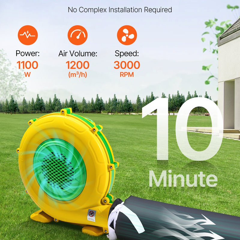 VEVOR 8 x 6 x 4m piepūšamā telts, ideāli piemērota āra ballītēm, pasākumiem vai jebkuram citam notikumam, kas prasa unikālu un stilīgu vidi. Iekļauts apgaismojums, kas piešķir papildus atmosfēru jūsu pasākumam.