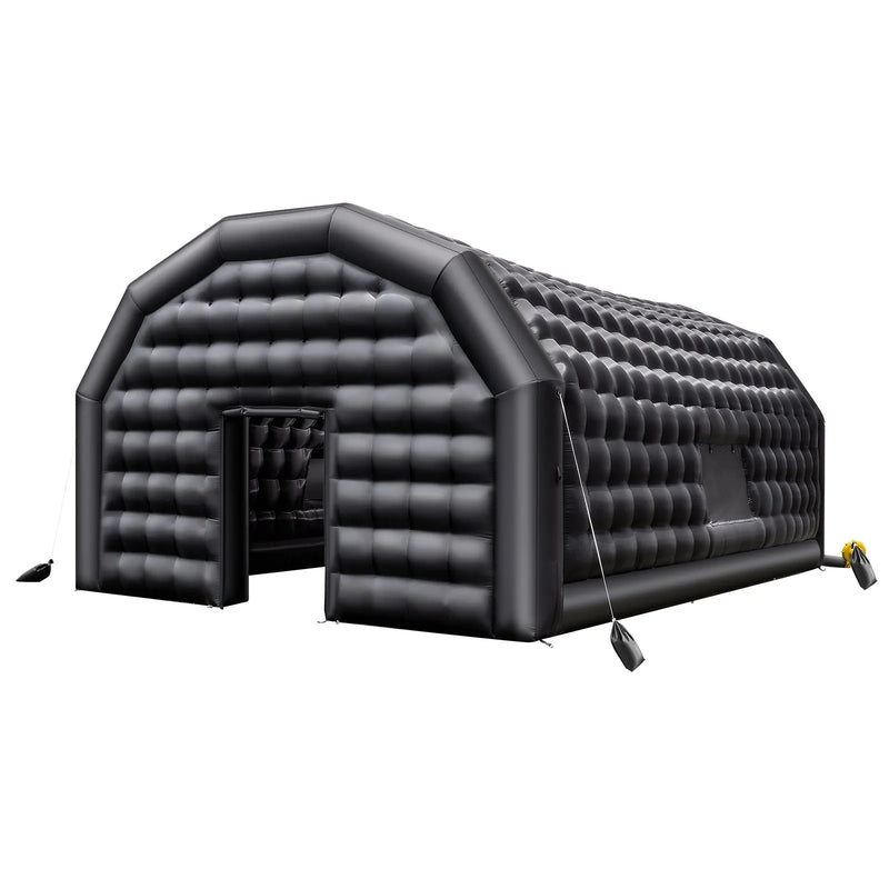 9 × 6 × 4 m piepūšama ballīšu telts ar 1100 W gaisa pūtēju un smilšu maisiem, ventilējama piepūšamā telts ar 2 logiem, piepūšama kuba tipa telpa pasākumiem, dzimšanas dienām un kāzām