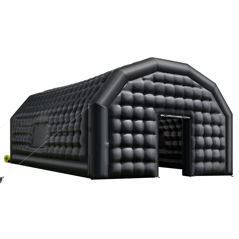 9 × 6 × 4 m piepūšama ballīšu telts ar 1100 W gaisa pūtēju un smilšu maisiem, ventilējama piepūšamā telts ar 2 logiem, piepūšama kuba tipa telpa pasākumiem, dzimšanas dienām un kāzām