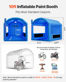 VEVOR piepūšamā krāsošanas kabīne, 3 × 2,5 × 2,5 m, piepūšamā krāsošanas kabīne ar 550 W jaudīgu gaisa pūtēju un gaisa filtrācijas sistēmu, apaļš jumts, paredzēta velosipēdu, motociklu un automobiļu virsbūves metāla detaļu krāsošanai.