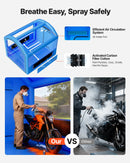 VEVOR piepūšamā krāsošanas kabīne, 3 × 2,5 × 2,5 m, piepūšamā krāsošanas kabīne ar 550 W jaudīgu gaisa pūtēju un gaisa filtrācijas sistēmu, apaļš jumts, paredzēta velosipēdu, motociklu un automobiļu virsbūves metāla detaļu krāsošanai.