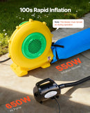 VEVOR piepūšamā krāsošanas kabīne, 3 × 2,5 × 2,5 m, piepūšamā krāsošanas kabīne ar 550 W jaudīgu gaisa pūtēju un gaisa filtrācijas sistēmu, apaļš jumts, paredzēta velosipēdu, motociklu un automobiļu virsbūves metāla detaļu krāsošanai.