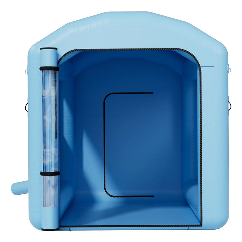 VEVOR piepūšamā krāsošanas kabīne, 3 × 2,5 × 2,5 m, ar 550 W jaudīgu gaisa pūtēju un gaisa filtrācijas sistēmu, apaļš jumts ar gaismas āķi, paredzēta velosipēdu, motociklu un mēbeļu krāsošanai.