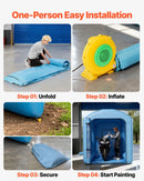 VEVOR piepūšamā krāsošanas kabīne, 3 × 2,5 × 2,5 m, ar 550 W jaudīgu gaisa pūtēju un gaisa filtrācijas sistēmu, apaļš jumts ar gaismas āķi, paredzēta velosipēdu, motociklu un mēbeļu krāsošanai.