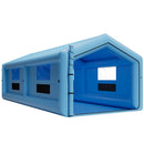 VEVOR piepūšamā krāsošanas kabīne, 12 × 5 × 4 m, ar 950 W + 1100 W gaisa pūtējiem un gaisa filtrācijas sistēmu, trīsstūrveida jumts, piemērota automobiļu, kravas auto, lielu mēbeļu un virsbūves metāla detaļu krāsošanai.