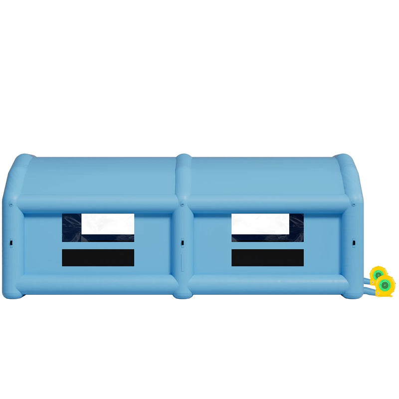 VEVOR piepūšamā krāsošanas kabīne, 10 × 6 × 4 m, piepūšamā krāsošanas kabīne ar 950 W un 1100 W gaisa pūtējiem un gaisa filtrācijas sistēmu, apaļš jumts, paredzēta automobiļu, kravas automašīnu, mēbeļu un automobiļu virsbūves metāla detaļu krāsošanai.