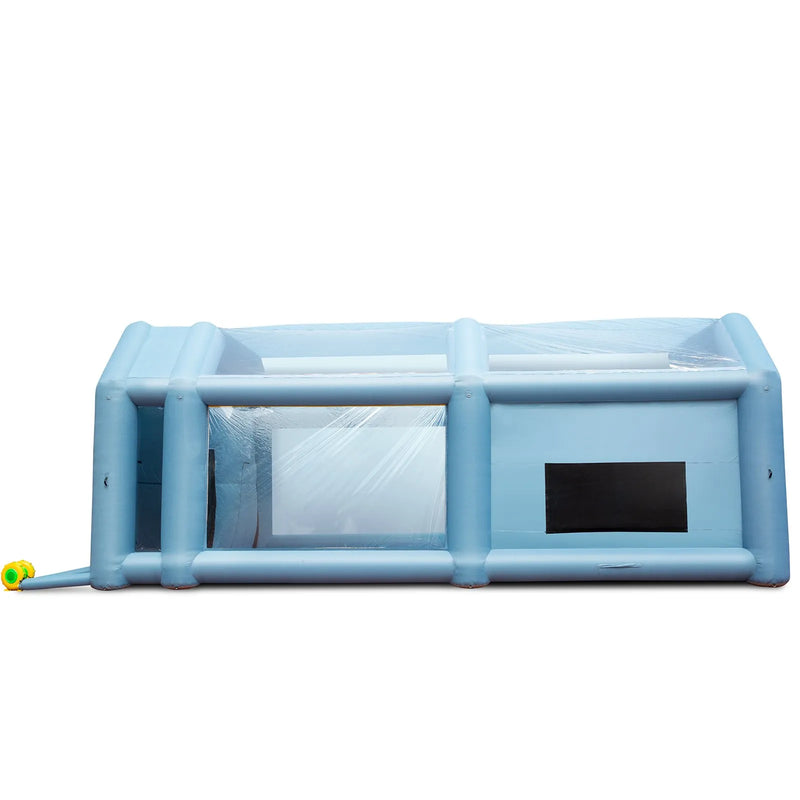 Uzpūšamā krāsošanas kabīne automašīnām 7 × 4 × 2.6 m ar filtru sistēmu un 2 ventilatoriem