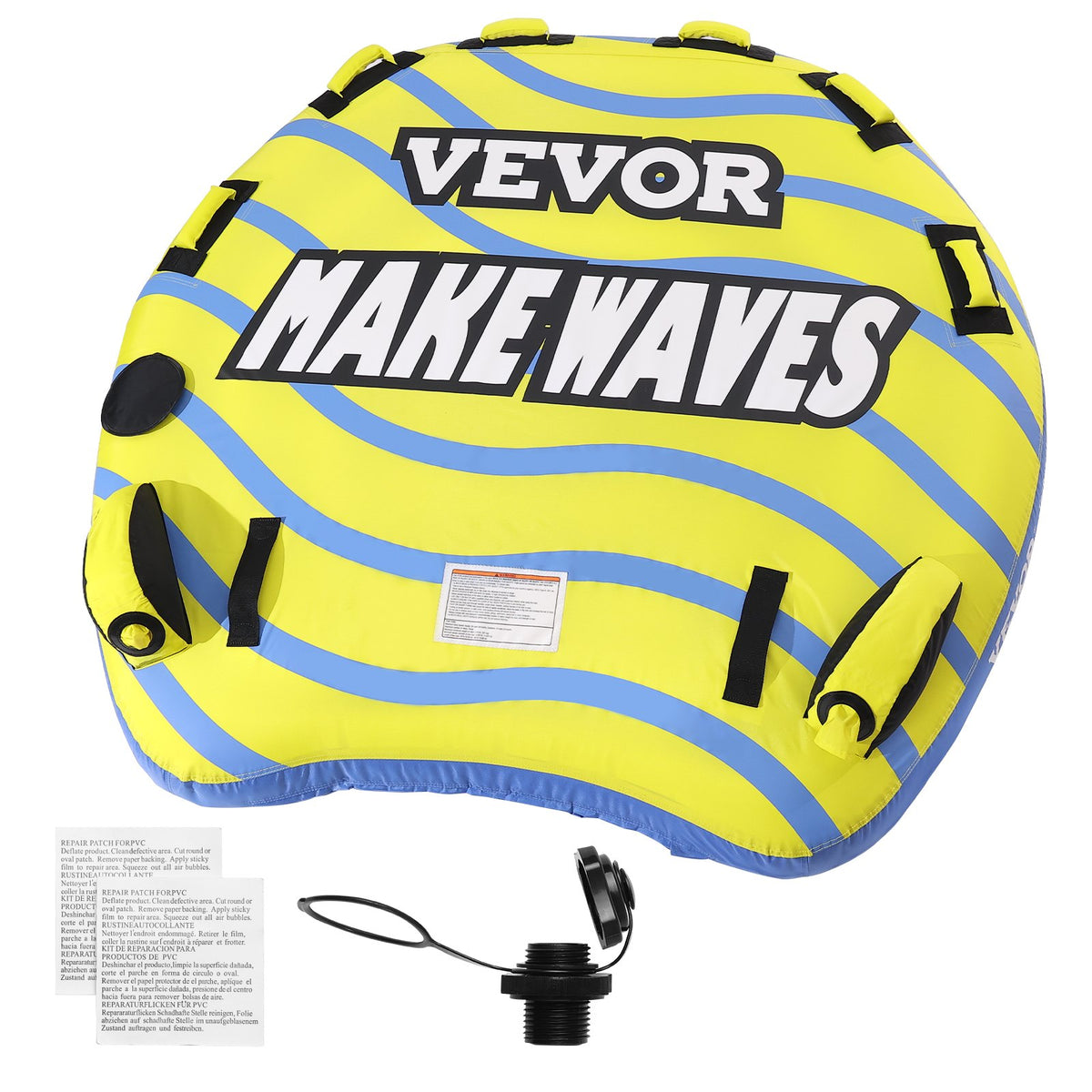 VEVOR Towable Water Tube with Baffle Wings 158 cm, 1-3 Person, 231 kg