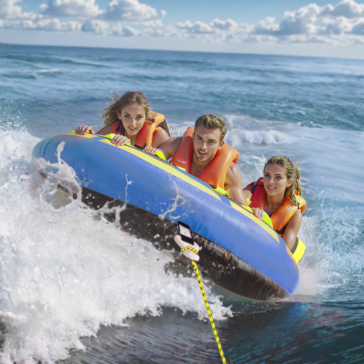 VEVOR Towable Water Tube with Baffle Wings 158 cm, 1-3 Person, 231 kg
