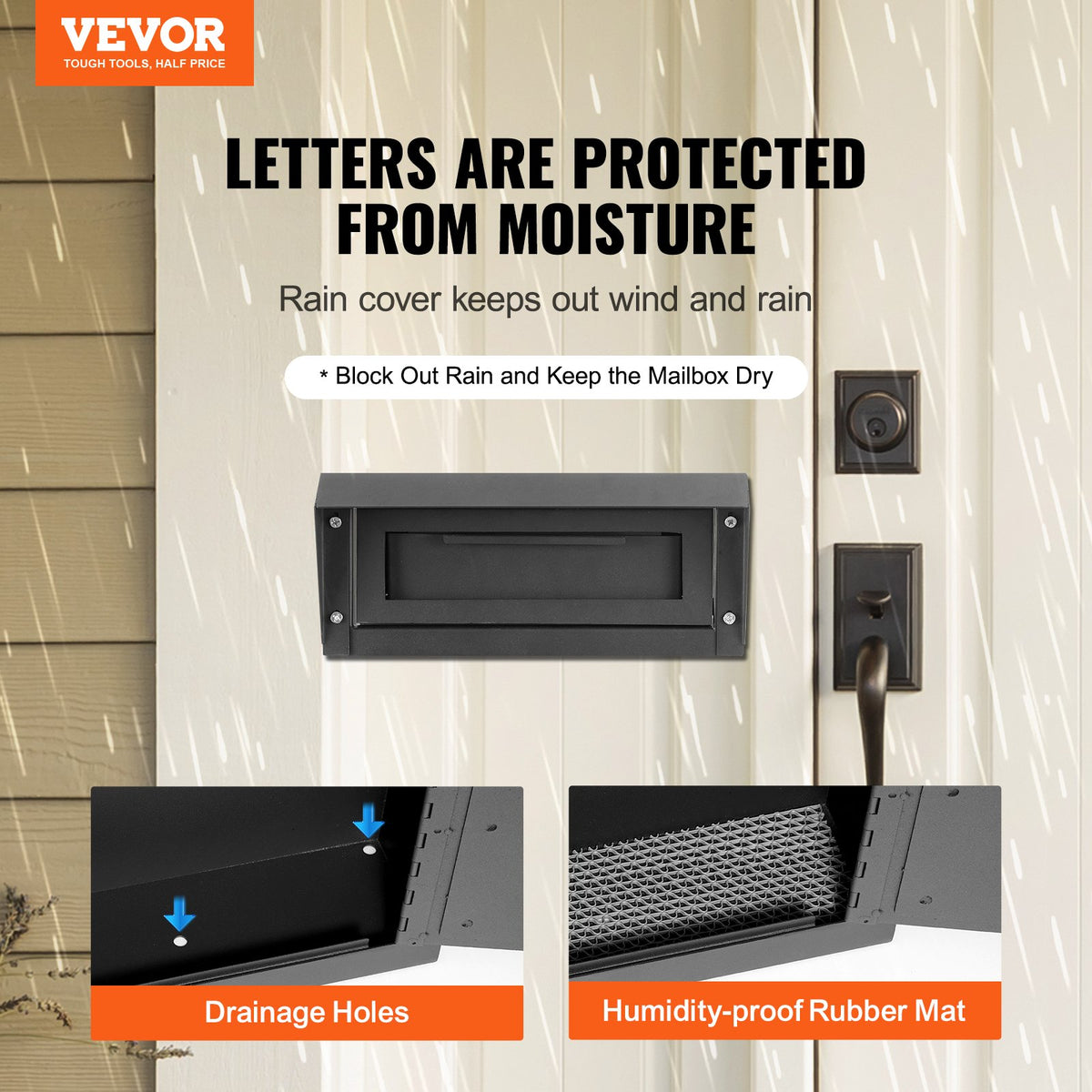 VEVOR Over-the-Door Key Storage Box with Combination Lock, Black, 30.5 × 15.2 × 40.6 cm