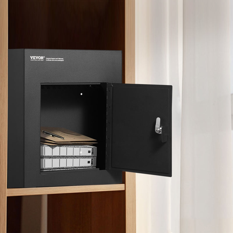 VEVOR caur sienu uzstādāma pastkaste ar kombinēto slēdzeni, melna, 33 × 18 × 43 cm
