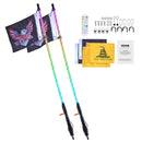 VEVOR LED spirālveida antenas gaismas ar atsperes pamatni, 2 gab., 1,2 m, RGB, ar tālvadību un lietotni