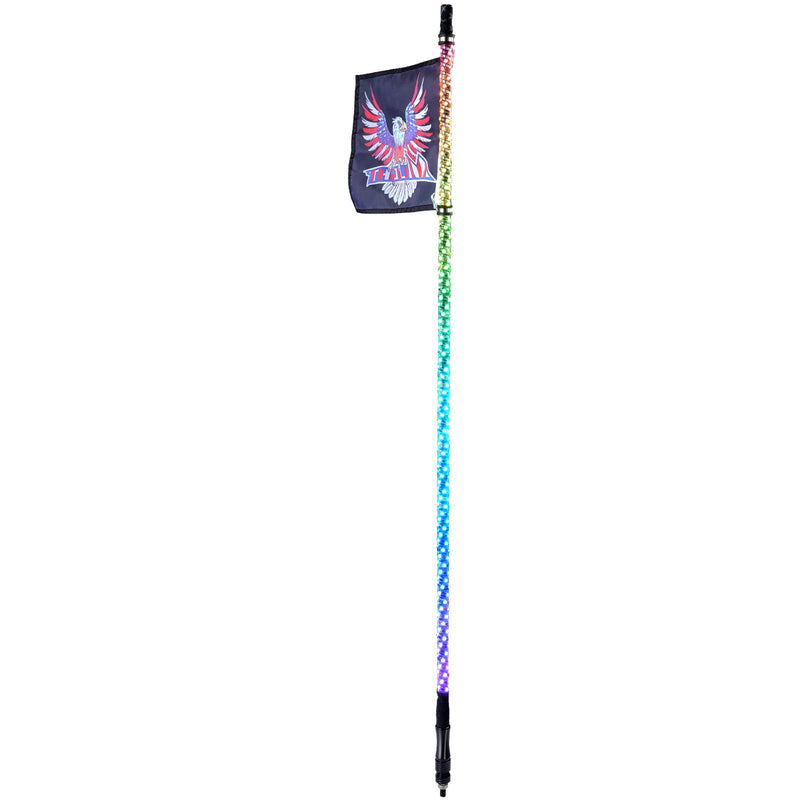 VEVOR LED spirālveida antenas gaisma, 1 gab., 1,2 m, RGB, ar tālvadību un lietotni, piemērota ATV, UTV, RZR