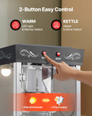 Popkorna mašīna ar ratiņiem, 0,2 kg nerūsējošā tērauda katls, 800 W, 48 porcijas, stikla sienas, PC durvis, melna