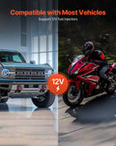 VEVOR degvielas iesmidzinātāju tīrītājs un testētājs, 9 testa režīmi, 4 cilindru 28 kHz ultraskaņas tīrīšanas iekārta, automobiļu iesmidzinātāju tīrīšanas ierīce ar drenāžas vārstu un 12 V darba spriegumu automašīnām un motocikliem