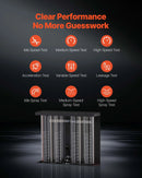 VEVOR degvielas iesmidzinātāju tīrītājs un testētājs, 9 testa režīmi, 4 cilindru 28 kHz ultraskaņas tīrīšanas iekārta, automobiļu iesmidzinātāju tīrīšanas ierīce ar drenāžas vārstu un 12 V darba spriegumu automašīnām un motocikliem