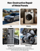 ChatGPT saka:  VEVOR 61 gab. bezkrāsas iedobumu noņemšanas komplekts ar zelta pacēlāju, bīdāmo āmuru, T-veida stieni un līmes pistoli automašīnu, ledusskapju un durvju iedobumu labošanai