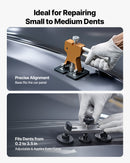 100 gab. bezkrāsas iedobumu novēršanas komplekts ar zelta pacēlāju, tilta vilcēju, T-veida āmuru, līmes pistoli un piederumiem automašīnu virsbūvju, ledusskapju un durvju iedobumu remontam