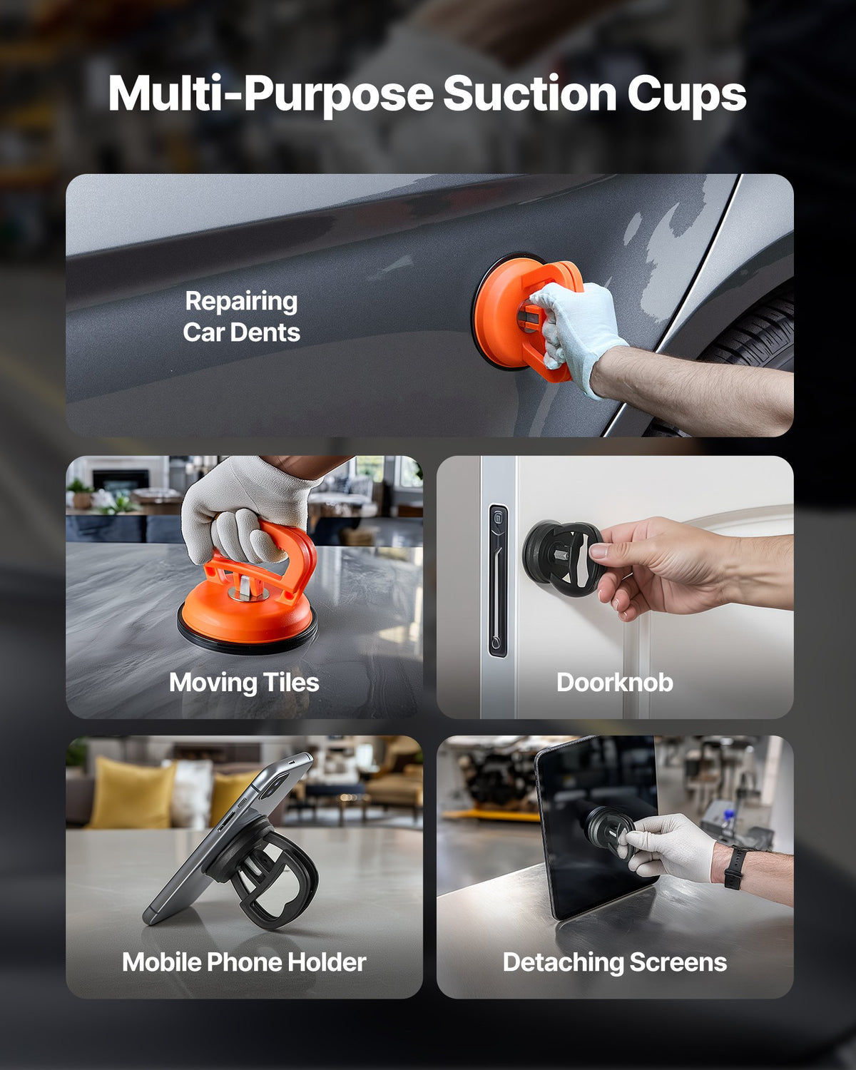 VEVOR 100 Pcs Paintless Dent Removal Kit with Gold Lifter, Bridge Puller, T-Shaped Hammer, Glue Gun and Accessories for Car Body, Refrigerator and Door Dent Repair