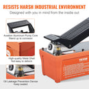 Pneimohidrauliskais sūknis 6895 bar ar 1,9 L tvertni, eļļļas izeja NPT 10 mm, ieeja NPT 6,4 mm, 2 m šļūtene, kājas pedāļa vadība, piemērots auto virsbūves rāmja labošanas iekārtām un vilkšanas statņiem, oranžs