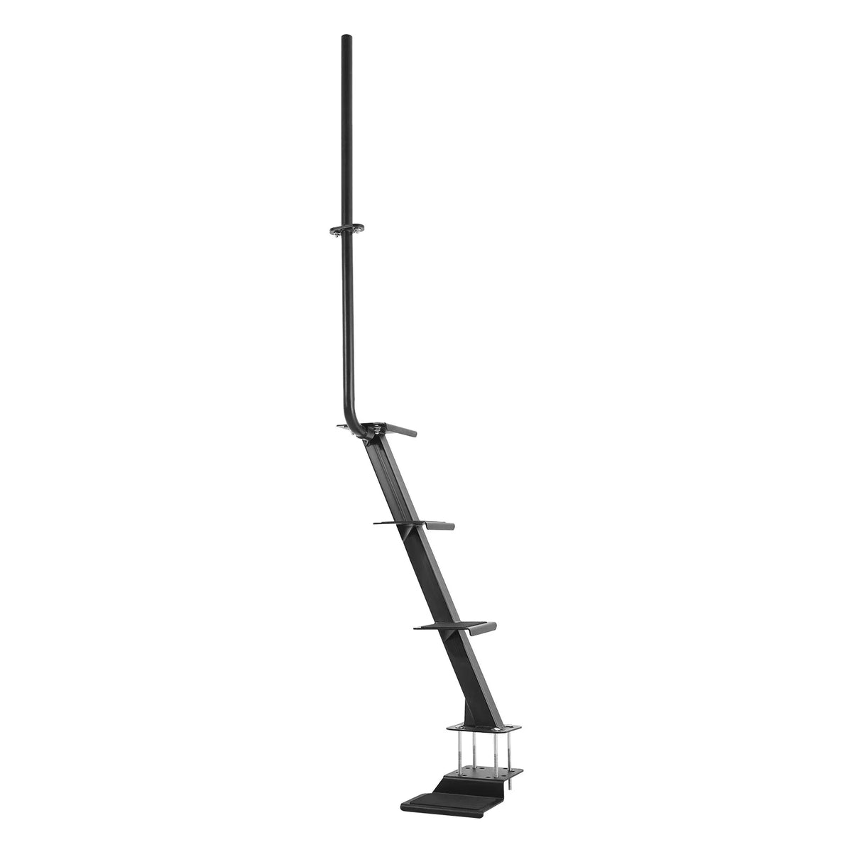 VEVOR 4-Step Boat Trailer Boarding Ladder with Handrail and Non-Slip Surface, 3 Mounting Angles, Frames 76.2 × 76.2 / 76.2 × 127 / 101.6 × 101.6 mm, Bottom Mount