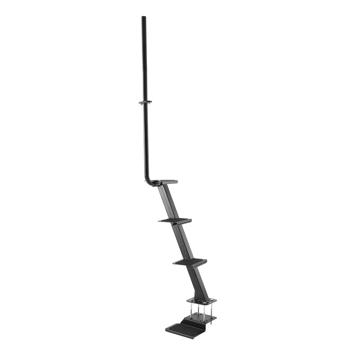 VEVOR 4-Step Boat Trailer Boarding Ladder with Handrail and Non-Slip Surface, 3 Mounting Angles, Frames 76.2 × 76.2 / 76.2 × 127 / 101.6 × 101.6 mm, Bottom Mount