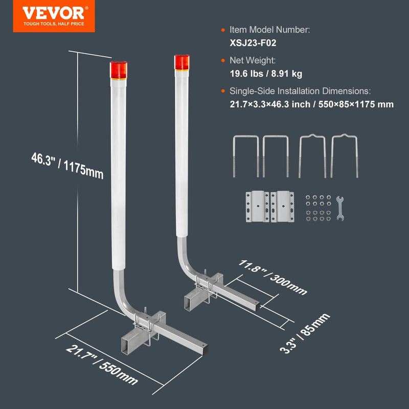 Laivu piekabes vadotne, 1,17 m ar LED gaismu, 2 gab. nerūsējoši cinkoti tērauda stabi, vadotnes ar PVC caurulēm, piemērota ūdensslēpju, makšķerēšanas un buru laivu piekabēm
