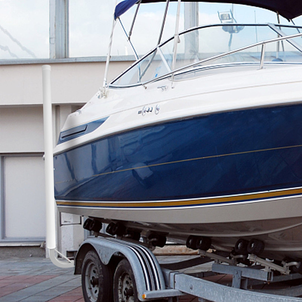 Boat Trailer Guide, 152 cm, 2 Steel Poles with White PVC Covers, All Fasteners Included, Suitable for Water Ski, Fishing and Sailing Boat Trailers