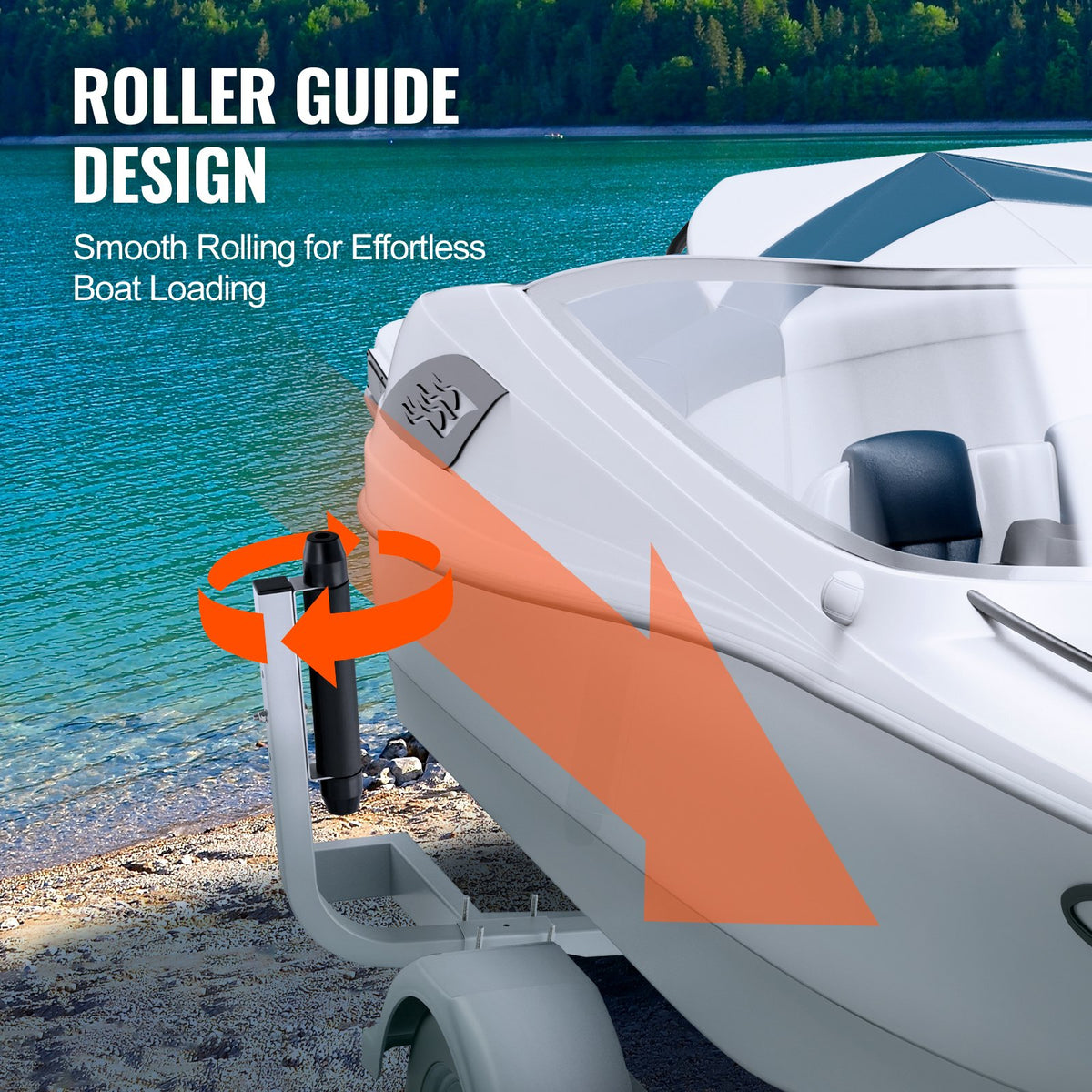 VEVOR Boat Trailer Guides, 52 cm Adjustable Design, 2 pcs, Galvanised Steel, with Rollers