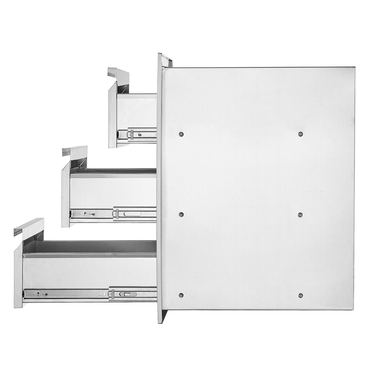 VEVOR Triple Access Drawer, 201 Stainless Steel, for Outdoor Kitchen or BBQ Island, 483 × 660 mm