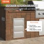 VEVOR Triple Access Drawer, 201 Stainless Steel, for Outdoor Kitchen or BBQ Island, 483 × 660 mm