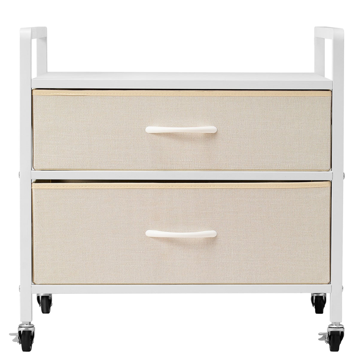 VEVOR mini ledusskapja statīvs ar 2 atvilktnēm, 80 kg, balts