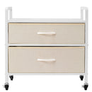 VEVOR Mini ledusskapja statīvs ar uzglabāšanu, 80 kg, balts, 2 atvilktnes