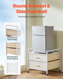 VEVOR Mini ledusskapja statīvs ar uzglabāšanu, 80 kg, balts, 2 atvilktnes