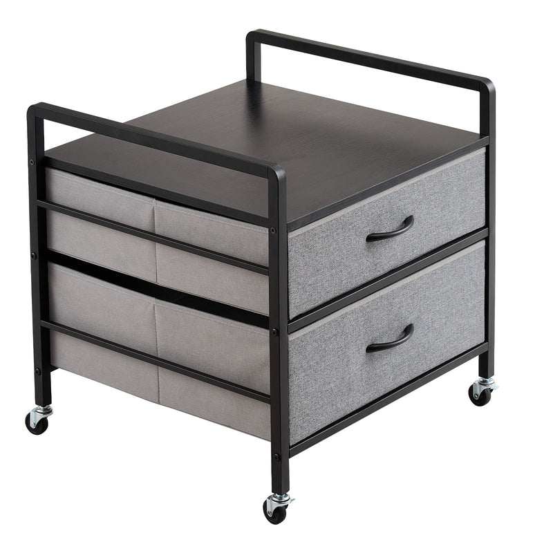 VEVOR Mini ledusskapja statīvs ar uzglabāšanu un 2 atvilktnēm, 80 kg, pelēks