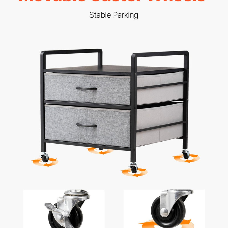 VEVOR Mini ledusskapja statīvs ar uzglabāšanu un 2 atvilktnēm, 80 kg, pelēks