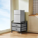 VEVOR Mini ledusskapja statīvs ar uzglabāšanu un 2 atvilktnēm, 80 kg, pelēks