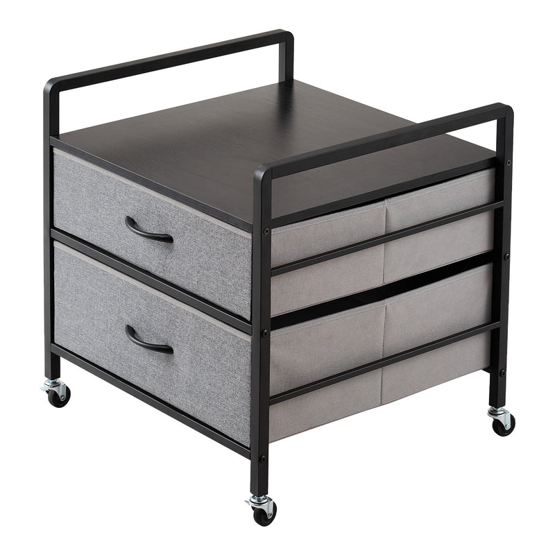 VEVOR Mini ledusskapja statīvs ar uzglabāšanu un 2 atvilktnēm, 80 kg, pelēks